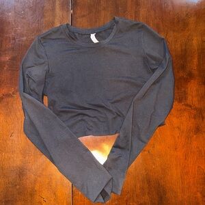 ALO YOGA - Alosoft Crop Finesse Long Sleeve Size S - Black